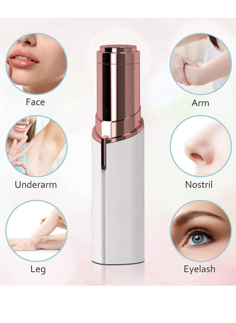 Generic Women Painless Facial Hair and Eyebrow Trimmer, Hair Shaver and Remover, Lipstick Style with built-in LED light  - Image 2