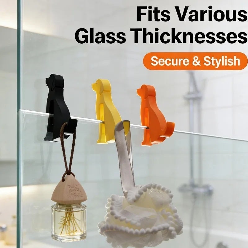No Drilling Shower Door Hooks Glass Door Clip Hooks Multifunction Clothes Towels Hanging Racks Waterproof Glass Cabinets Holder - Image 5