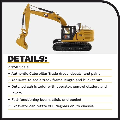 Diecast Masters 1:50 Scale Caterpillar 323 Hydraulic Excavator | High Line Series Cat Trucks & Construction Equipment Model 85571 - Image 4