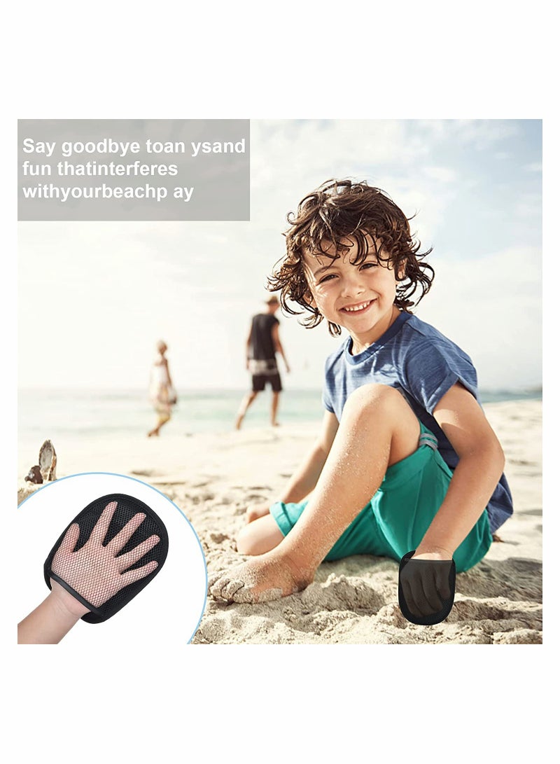 Excefore Sand Wipe Off Mitt, Soft Beach Sand Cleaner Mitt Wipe Sand Remover Mitt - Image 2