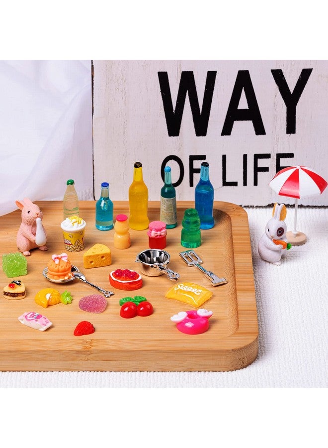 FFNIU 160 Pcs Mini Food Toys, Miniature Food Drinks Bottles for Doll Kitchen Pretend Play, Mixed Resin Kitchen Food Cutlery Toys for Adults Teenagers Doll House - Image 2