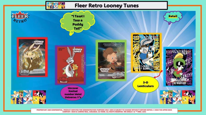 أبير ديك صندوق بطاقات التداول Fleer Retro Looney Tunes 5-Pack Blaster (السطح العلوي 2024) - Image 3