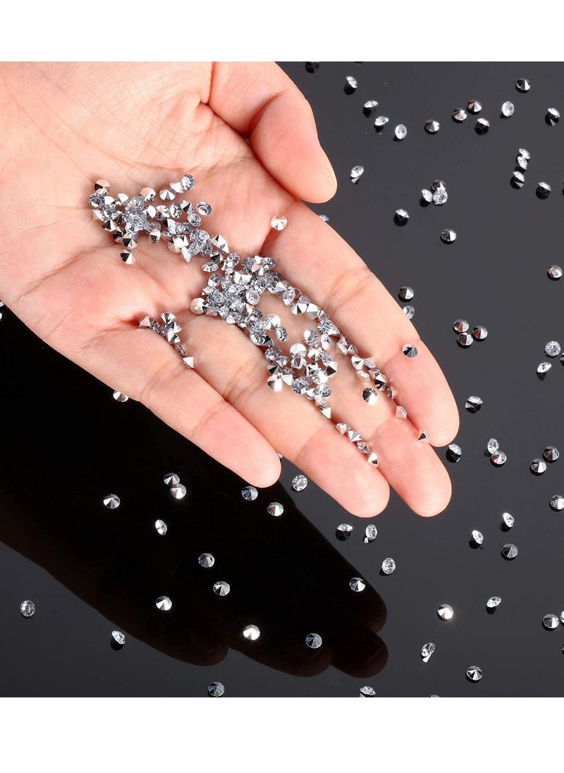 SYOSI Acrylic Diamonds Rhinestones 10000, Clear Wedding Table Scatter Confetti Crystals for Centerpiece Decorations Bridal Shower Vase Beads (Silver, 4.5 MM)  - Image 2