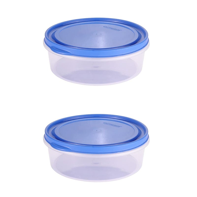 NETXE Round khakra papad and chapati box with lidspace saving Plastic papad khakhra storage container box for kitchen home travelling Pack of 24 Ltr Container - Image 1