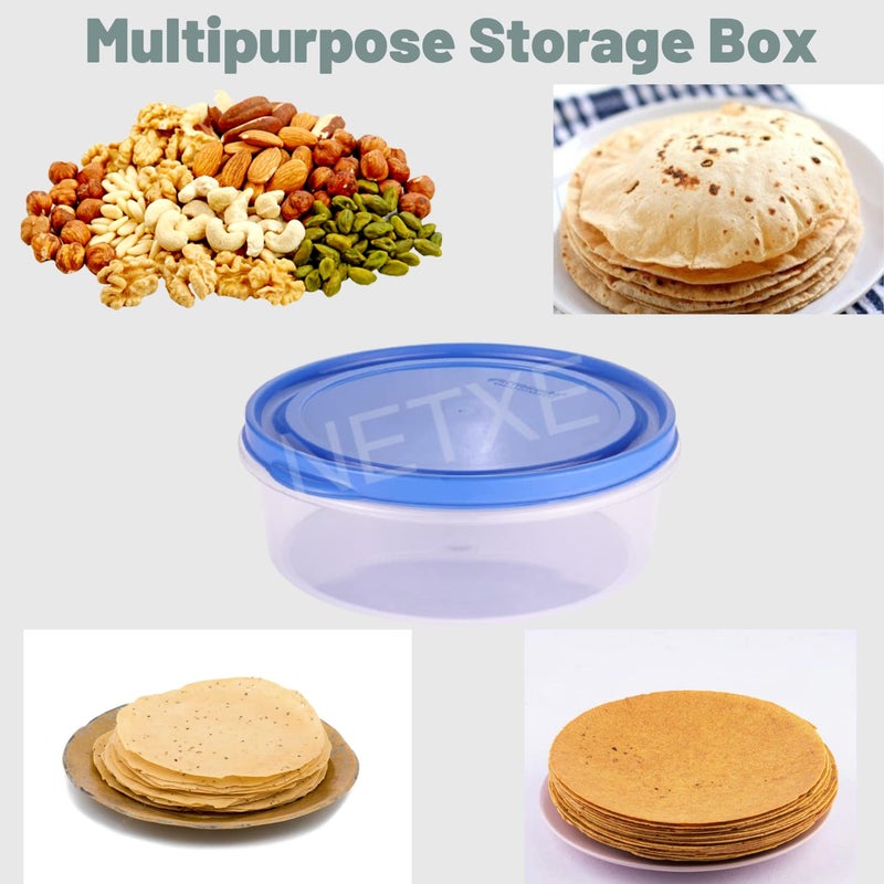 NETXE Round khakra papad and chapati box with lidspace saving Plastic papad khakhra storage container box for kitchen home travelling Pack of 24 Ltr Container - Image 3