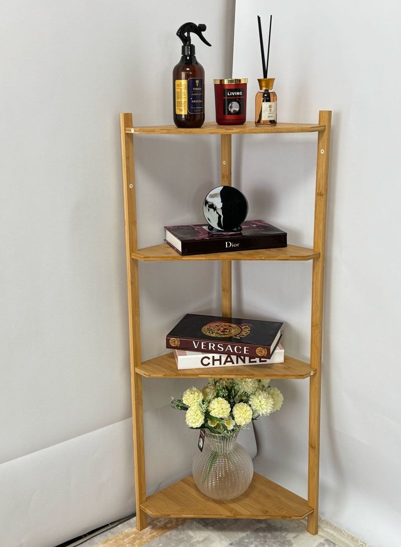 Living Elegant Wooden Corner Shelf – Multipurpose Display Rack