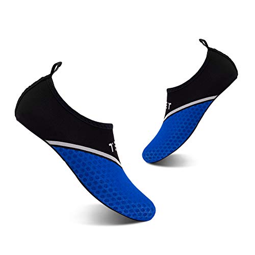 YALOX Water Shoes Women's Men's Outdoor Beach Swimming Aqua Socks Quick-Dry Barefoot Shoes Surfing Yoga Pool Exercise(D/XB-Navy,40/41EU) - Image 1
