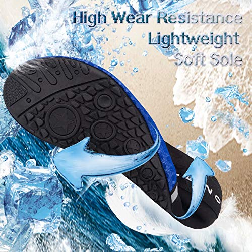 YALOX Water Shoes Women's Men's Outdoor Beach Swimming Aqua Socks Quick-Dry Barefoot Shoes Surfing Yoga Pool Exercise(D/XB-Navy,40/41EU) - Image 4