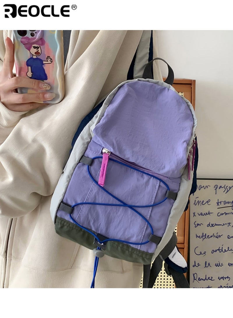 ريوكل حقيبة ظهر للأطفال بألواح متنوعة حقيبة مدرسية يومية عارضة حقيبة ظهر خفيفة للنزهات الخارجية حقيبة ظهر عملية متعددة الجيوب لتخزين المواصلات اليومية - Image 2