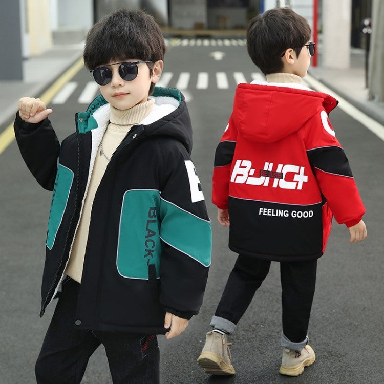 Children'S Clothing Winter Clothing Plus Velvet Coat Korean Version Of The Big Boys Handsome Thick Trench Coat In The Long - Image 3