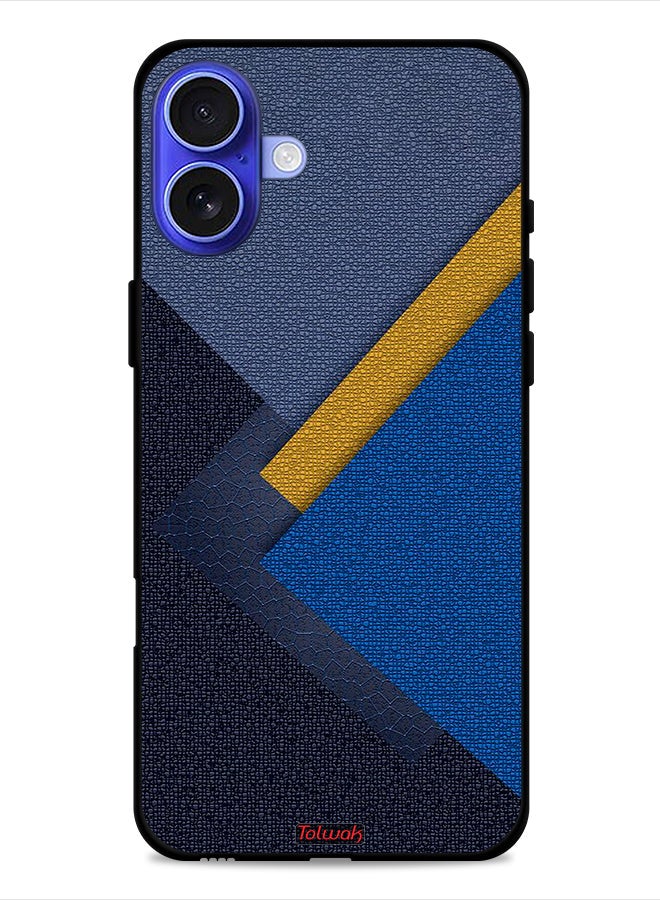 Tolwak Apple iPhone 16 Protective Case Cover Triangles Leather Shades Pattern - Image 1