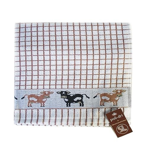 Samuel Lamont & Sons Poli Dri Tea Cotton Towel, Cows Brown - Image 4