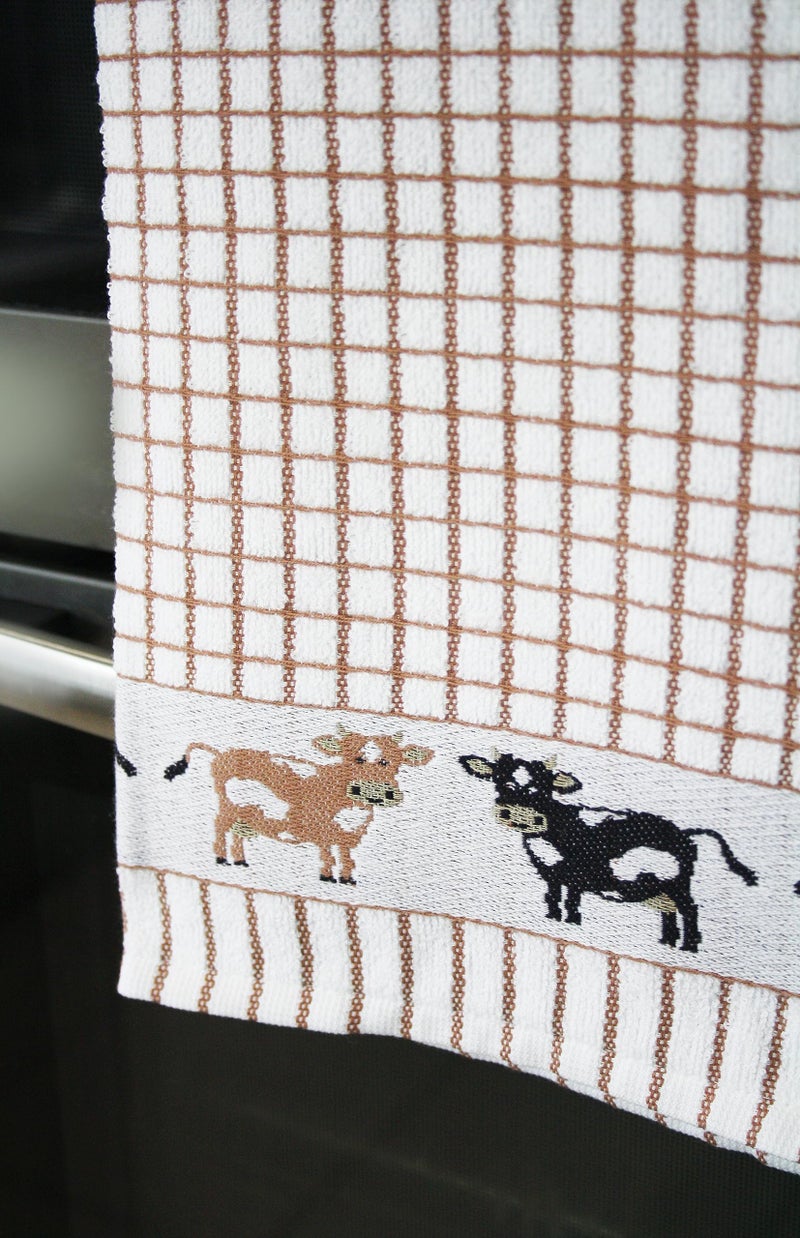 Samuel Lamont & Sons Poli Dri Tea Cotton Towel, Cows Brown - Image 5