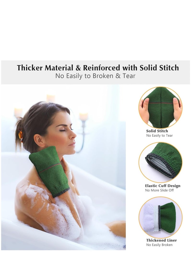 Zikra Exfoliating Glove & Back Scrubber - 2 in 1 Exfoliating Body Scrubber, Back Scrubbers for Use in Shower, Exfoliating Mitt, Body Exfoliator Scrubber - Image 4