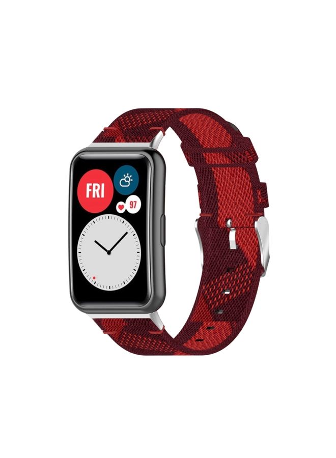 Replacement Strap For Huawei Watch Fit Special Edition Nylon Braided Watch Band Red