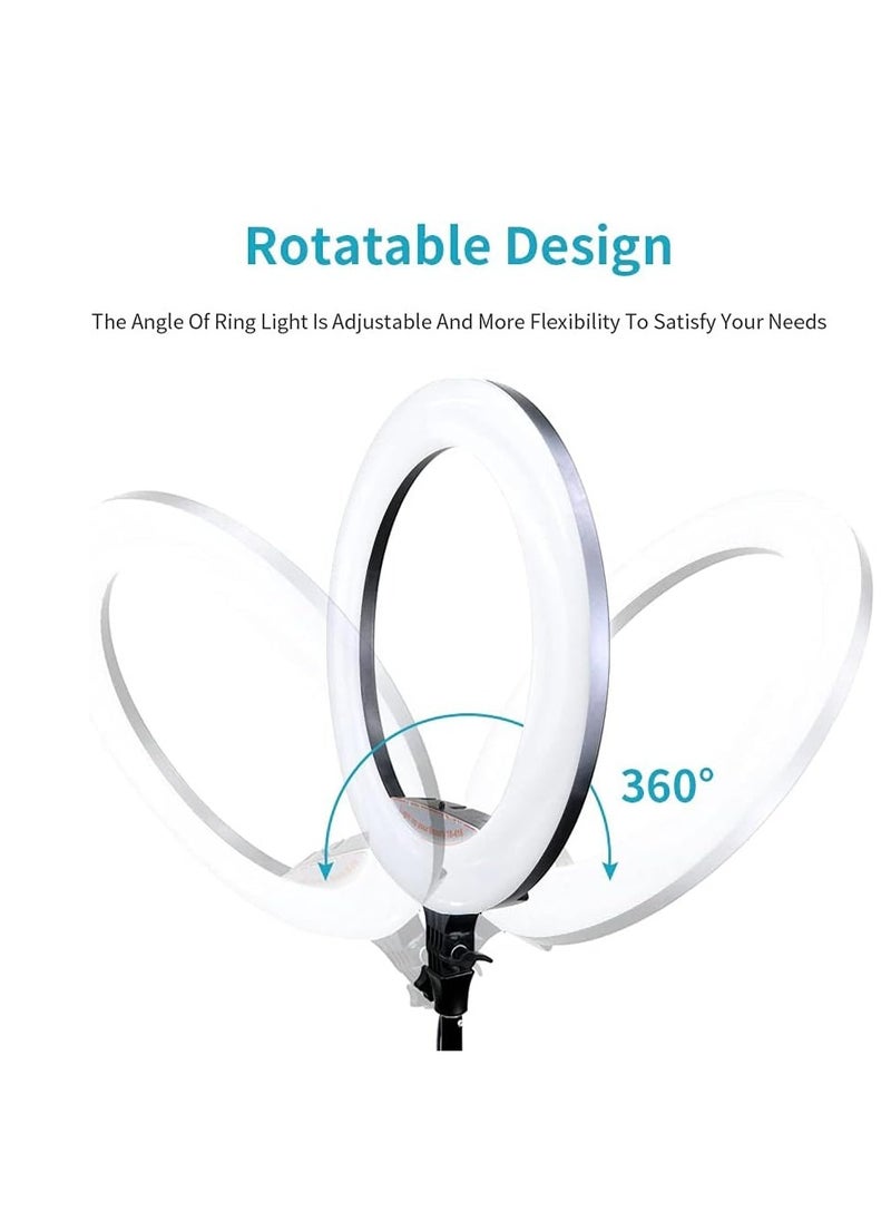 Generic - 45cm Portable Soft LED Ring Light with 16 Color RGB Lights and 3 Mobile Phone Holders and a Mini Tripod for YouTube Recording, InstaReel, Live Streaming, Makeup Videos - Image 1
