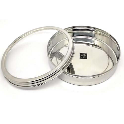 NYRA® Stainless Steel Food-Grade Flat Storage Container with Transparent Lid, 1100 ml, Silver Multipurpose Storage Box - Image 1