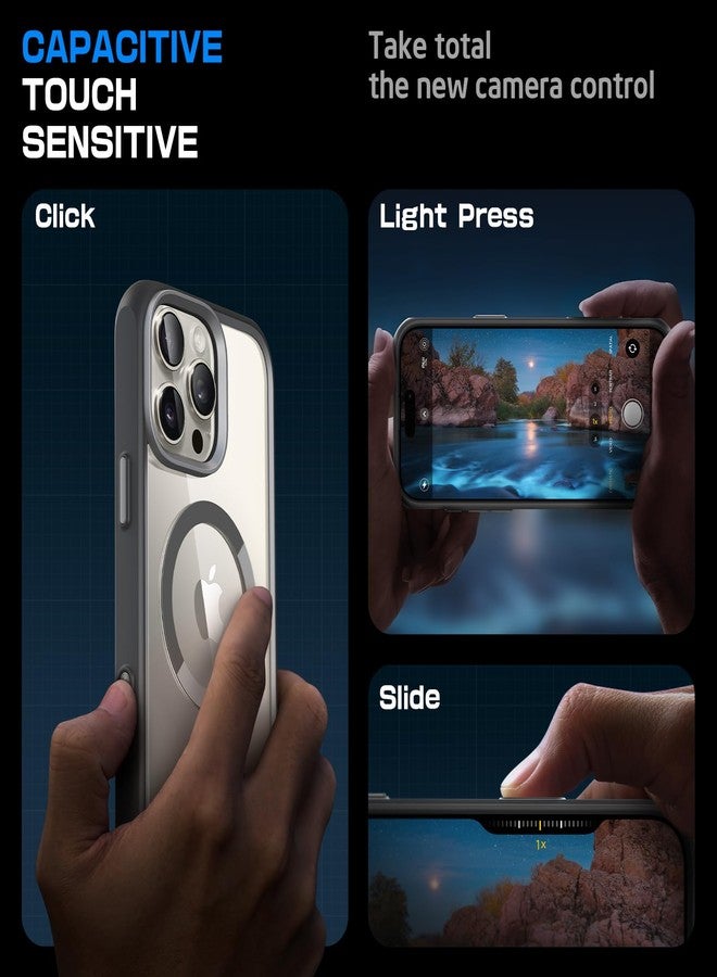 سوبكيس جراب SUPCASE لهاتف iPhone 16 Pro Max مع زر تحكم بالكاميرا (يونيكورن بيتل ماج)، [متوافق مع MagSafe] [حماية فائقة] جراب هاتف مغناطيسي شفاف رفيع مقاوم للصدمات، رمادي - Image 2