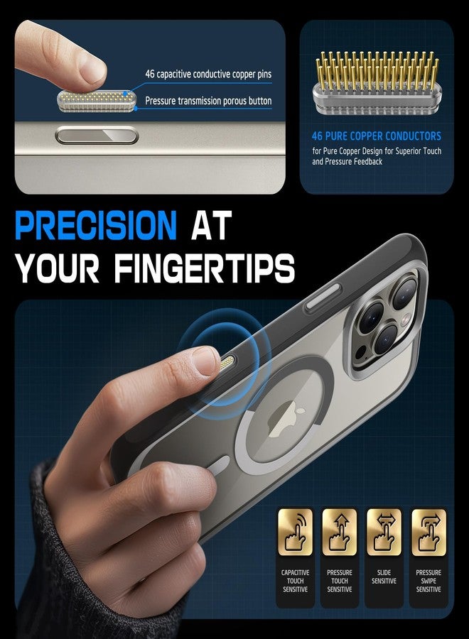 سوبكيس جراب SUPCASE لهاتف iPhone 16 Pro Max مع زر تحكم بالكاميرا (يونيكورن بيتل ماج)، [متوافق مع MagSafe] [حماية فائقة] جراب هاتف مغناطيسي شفاف رفيع مقاوم للصدمات، رمادي - Image 3