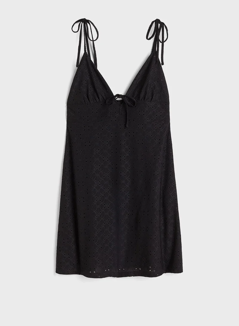 H&M Eyelet Tie-Strap Dress