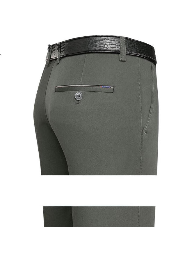 FIRS Casual Pants For Men, High-Waist Business Style, Spring And Autumn, Straight-Leg Loose-Fit Trousers For Middle-Aged And Elderly, Navy Blue, Size 35 - Image 2