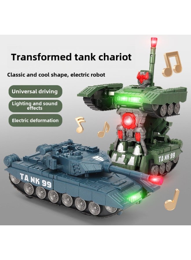 Electric Universal Deformation Tank Children's Toy Boy Luminous Music Educational Baby Gift Stall Wholesale-Color:Electric Universal Deformation Tank  Does Not Send Batteries - Image 2