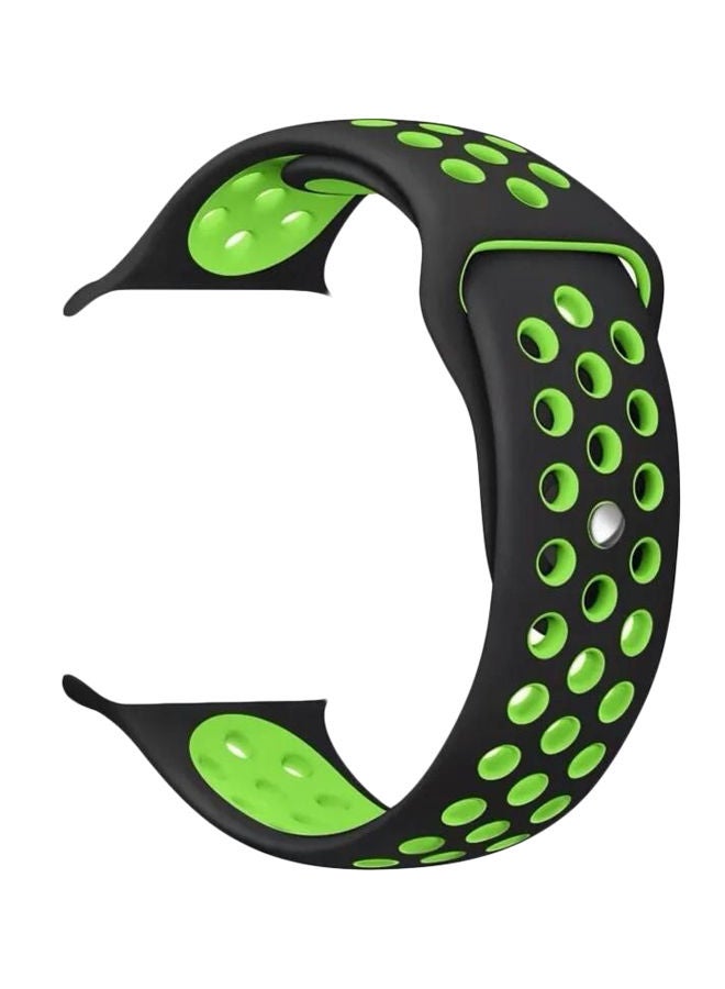NIBEMINENT Replacement Band For Apple Smart Watch 44mm Black/Green