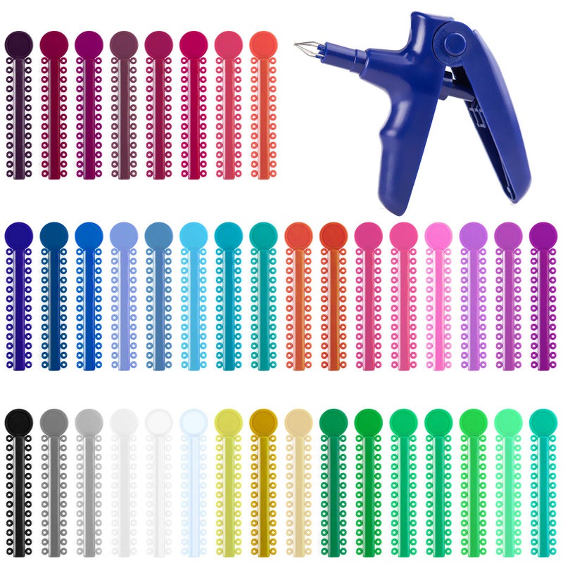LOVEWEE Dental Orthodontic Ligature Ties and Orthodontic Ligature Gun Tools Teeth Orthodontic Ligature Ring Rubber Bands Multi-Color(1040 Pcs/Bag) - Image 1