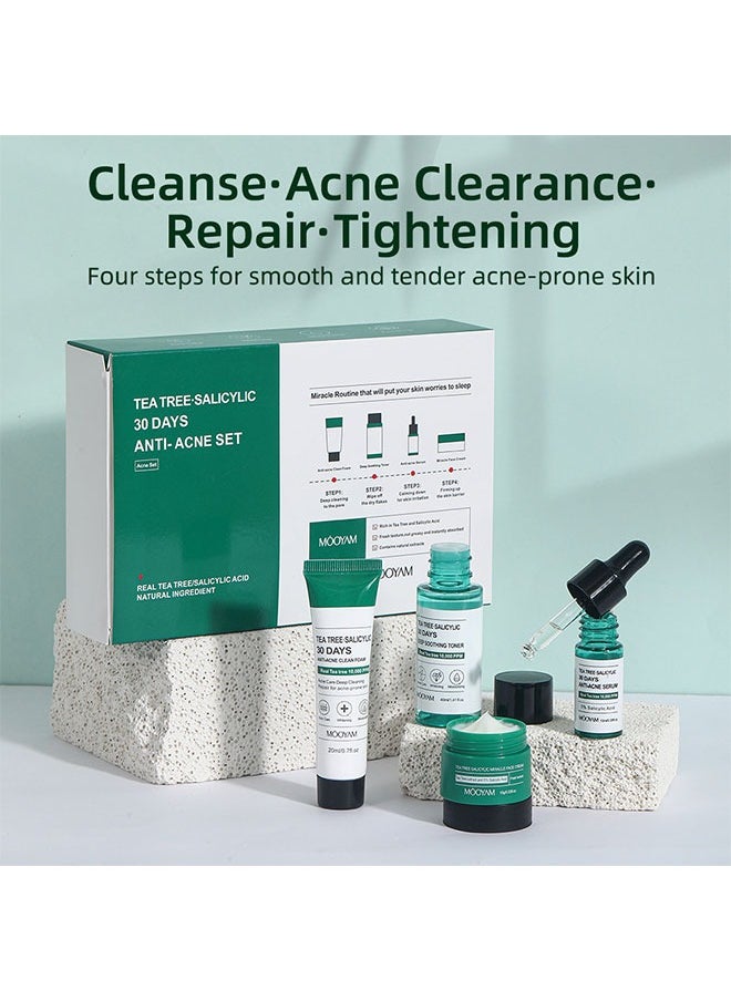MOOYAM - Tea Tree Salicylic Acid Acne Treatment Skincare Gift Set Can Sterilize Reduce Inflammatio - Image 1