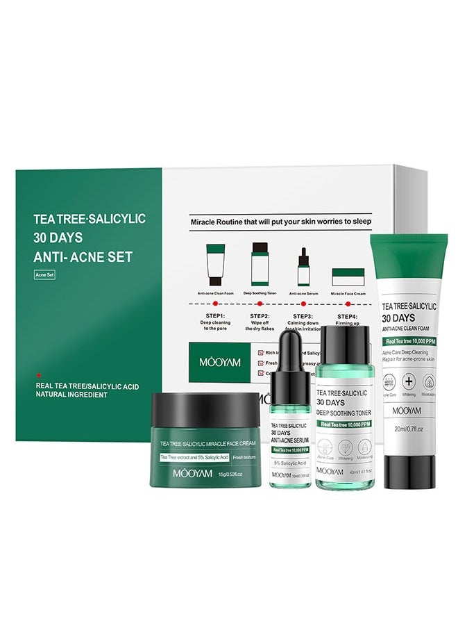 MOOYAM - Tea Tree Salicylic Acid Acne Treatment Skincare Gift Set Can Sterilize Reduce Inflammatio - Image 1
