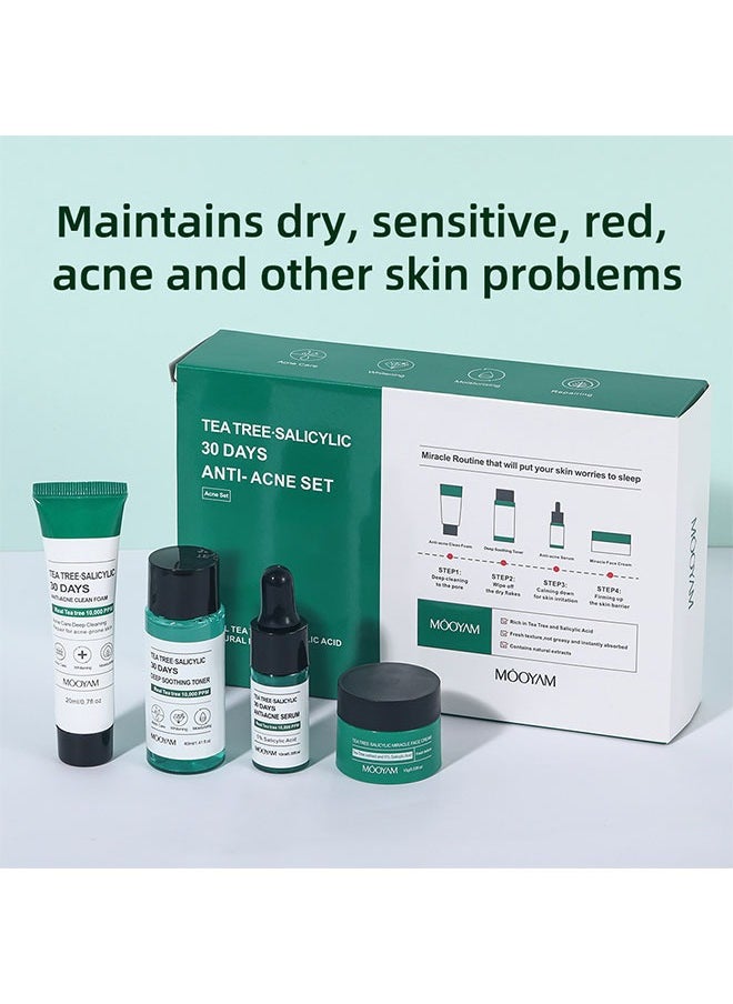 MOOYAM - Tea Tree Salicylic Acid Acne Treatment Skincare Gift Set Can Sterilize Reduce Inflammatio - Image 1