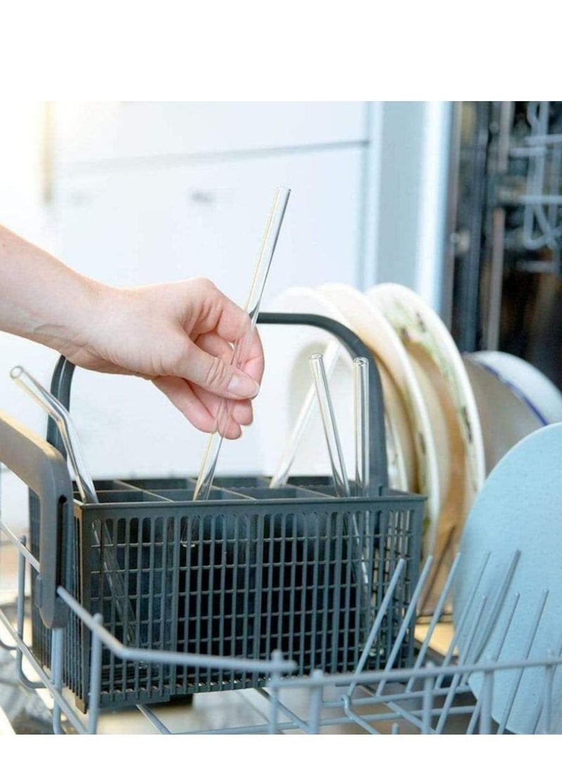 4basix Reusable Glass Straw Including 2 Straight 2 Bent 1 Straw Cleaning Brush Pack of 5 Disposable Borosilicate Glass Straw for Juice Milkshakes Smoothies Coffee - Image 4