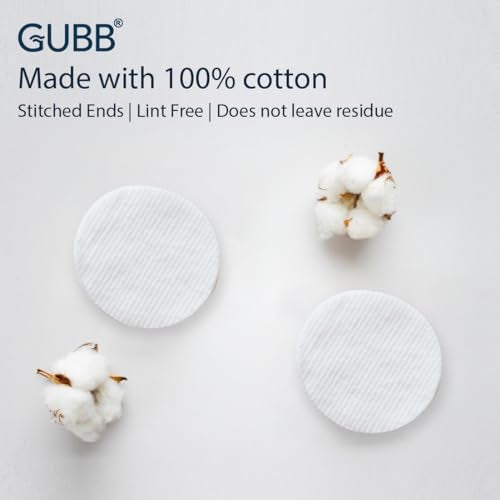 GUBB Hypoallergenic 100% Cotton Pads For Face Cleansing & Makeup Removal - Made of pure cotton | Safe for skin | Suitable for Women | Deep cleansing | Round shape, Non Woven - 100 Makeup Remover Pads, Pack Of 4 - Image 2