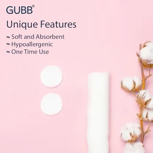 GUBB Hypoallergenic 100% Cotton Pads For Face Cleansing & Makeup Removal - Made of pure cotton | Safe for skin | Suitable for Women | Deep cleansing | Round shape, Non Woven - 100 Makeup Remover Pads, Pack Of 4 - Image 3