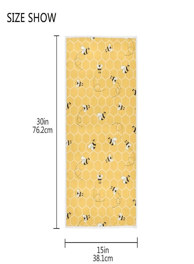 Wamika Funny Bees Honey Hand Bath Towel Shower Towels Set Yellow Bumblebee Beehive Kitchen Hanging Gym Fingertip Bathroom Towel Highly Absorbent - Image 3