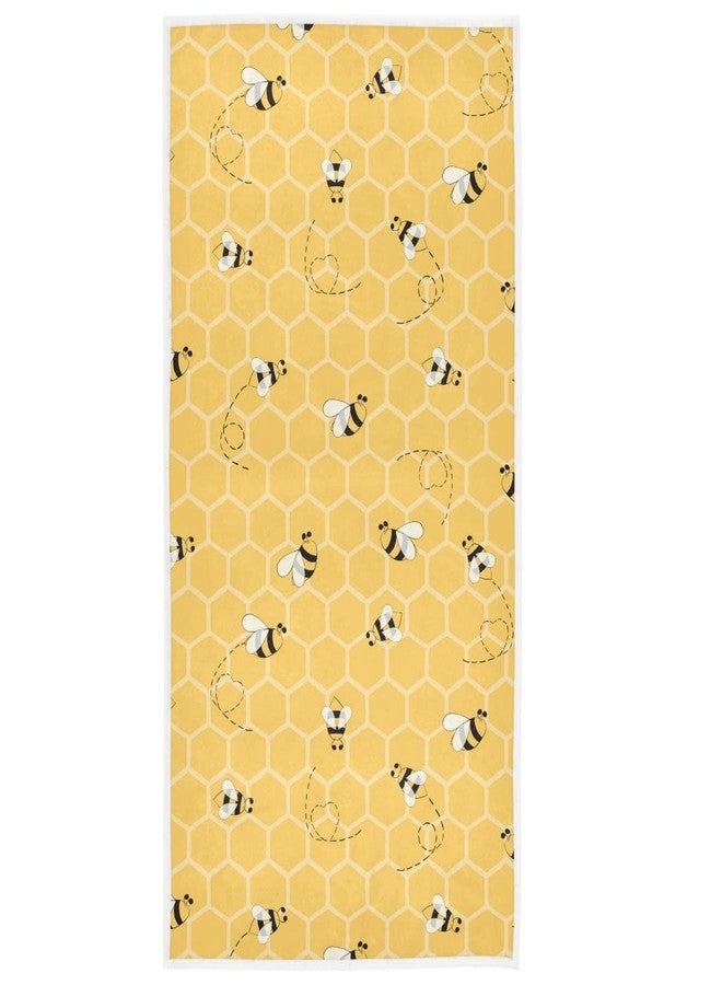 Wamika Funny Bees Honey Hand Bath Towel Shower Towels Set Yellow Bumblebee Beehive Kitchen Hanging Gym Fingertip Bathroom Towel Highly Absorbent - Image 1