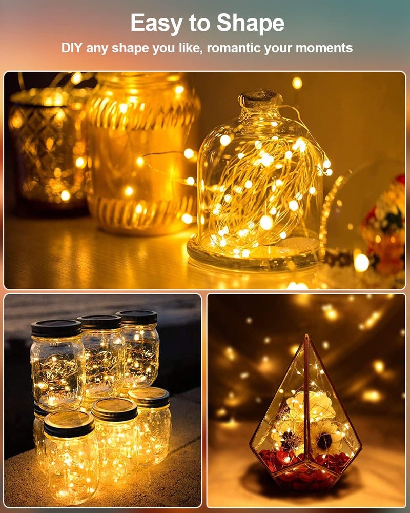 HOBAYS 20 Pack Fairy Lights Battery Operated, 3.3ft 20 LED Mini String Lights Twinkle Lights Copper Wire Firefly Starry Lights for Mason Jars Wedding Party Christmas Centerpiece Table Decorations, Warm White - Image 4