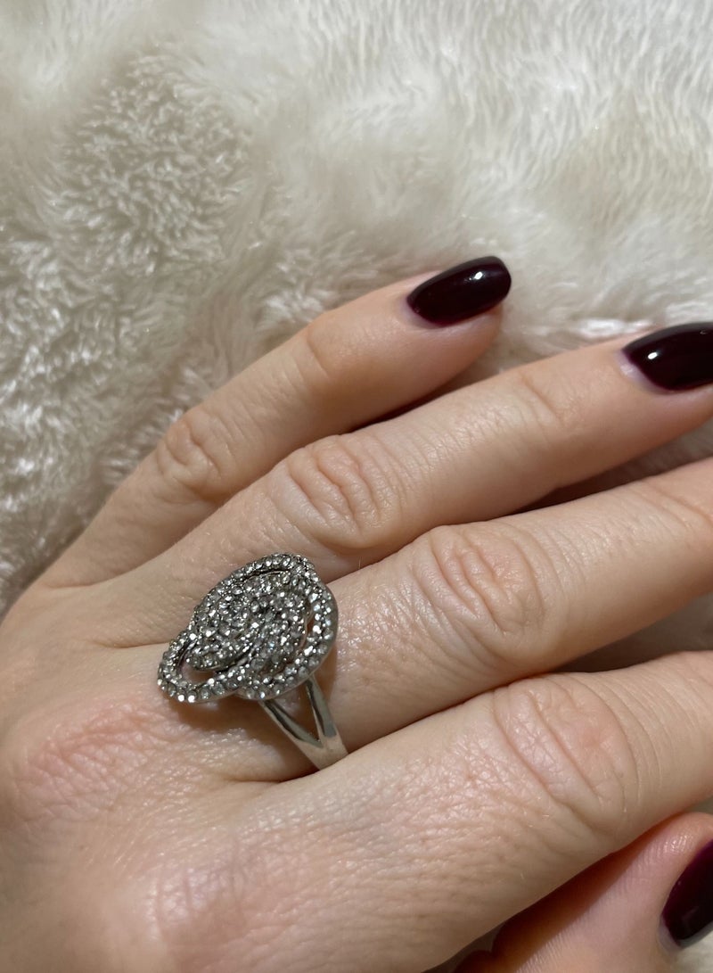 استراتيجية خاتم من الفضة الإسترليني عيار 925 مرصع بحجر الزركونيا - Image 3