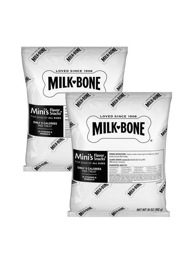MILK-BONE Milk-Bone Mini's Flavor Snacks Dog Treats, 35 Ounce Refill Packs (Pack of 2) Crunchy Texture Helps Reduce Tartar  - Image 1