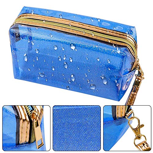 Meetory 5 Pack Waterproof Cosmetic Bag Portable Translucent Makeup Bag Zippered Travel Toiletry Pouch for Vacation, Bathroom, Organizing - Image 3