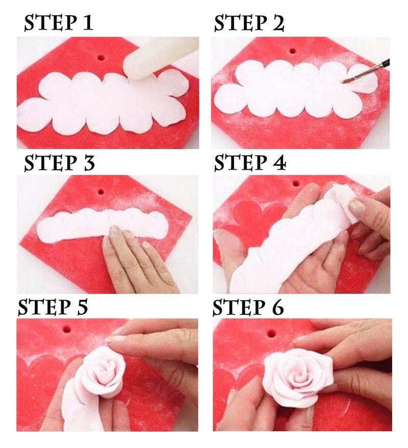 Penta Angel Cake Decorating Gumpaste Flowers Sugar Craft Easiest Rose Ever Mold Fondant Rose Maker (3pcs White) - Image 5