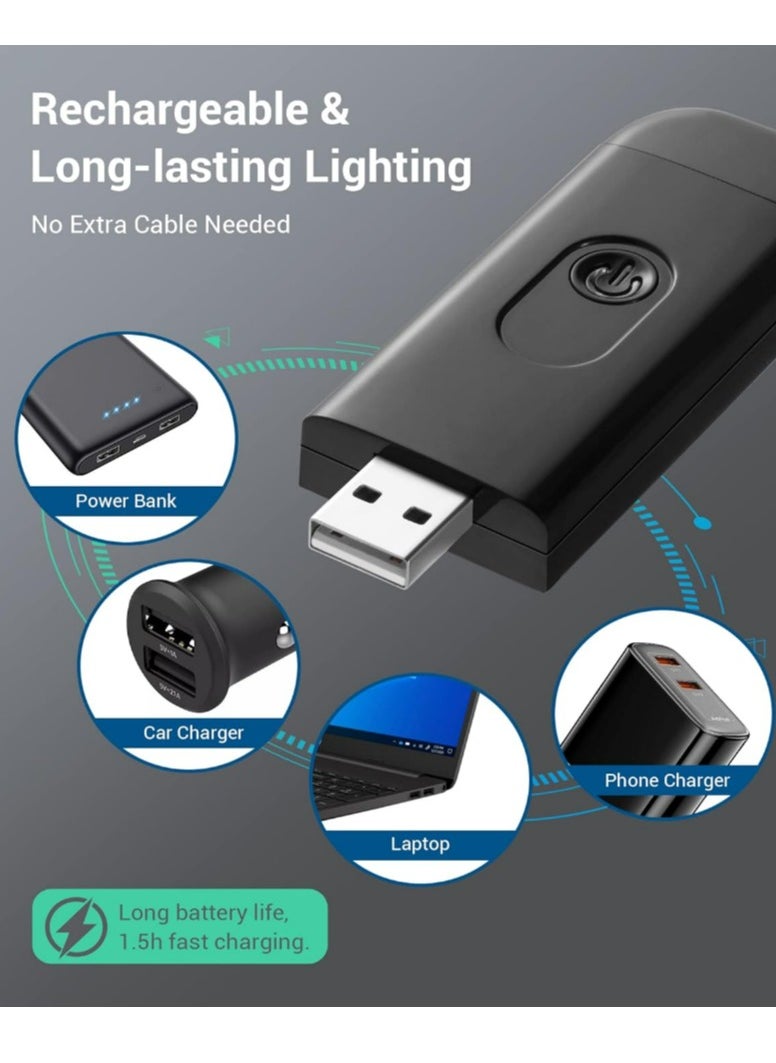 USB Rechargeable Book Reading Light, Warm White + Daylight, LED Eye Care Clip on Book Light for Reading in Bed