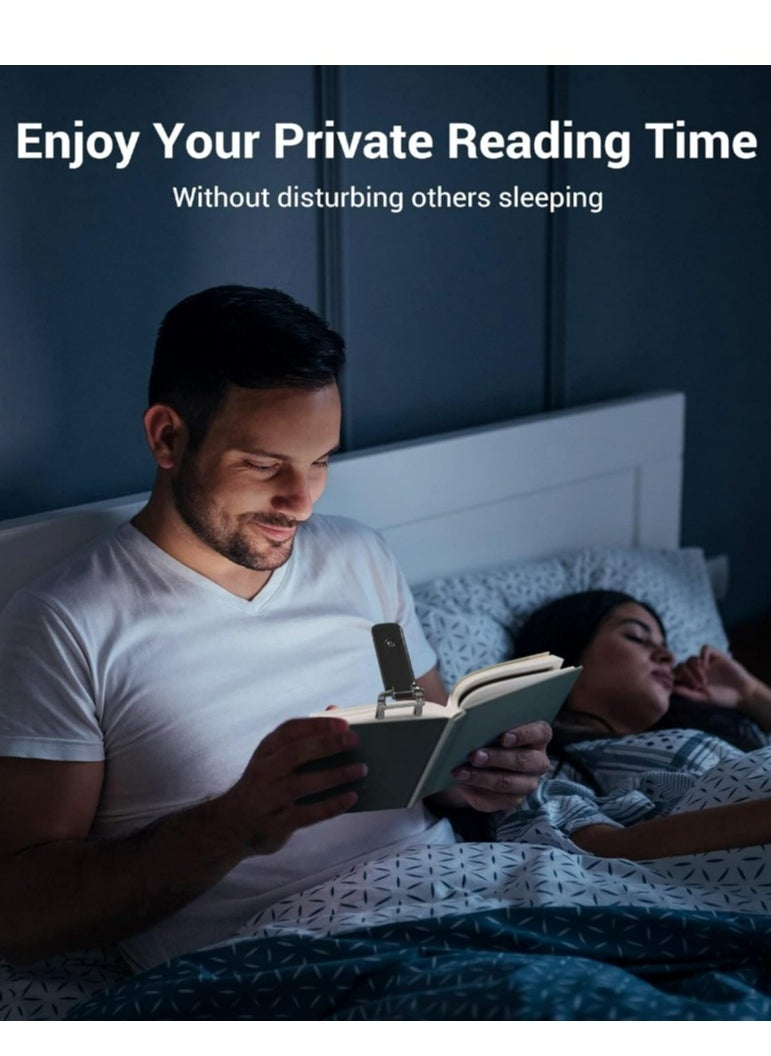 USB Rechargeable Book Reading Light, Warm White + Daylight, LED Eye Care Clip on Book Light for Reading in Bed