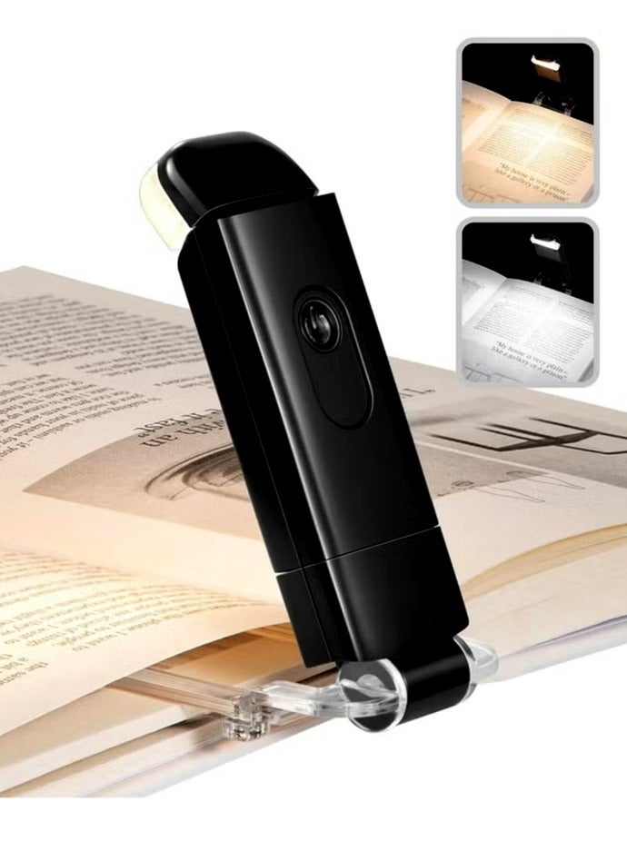 ضوء قراءة الكتب القابل لإعادة الشحن عبر USB، أبيض دافئ + ضوء النهار، مشبك LED للعناية بالعين على ضوء الكتاب للقراءة في السرير - Image 1