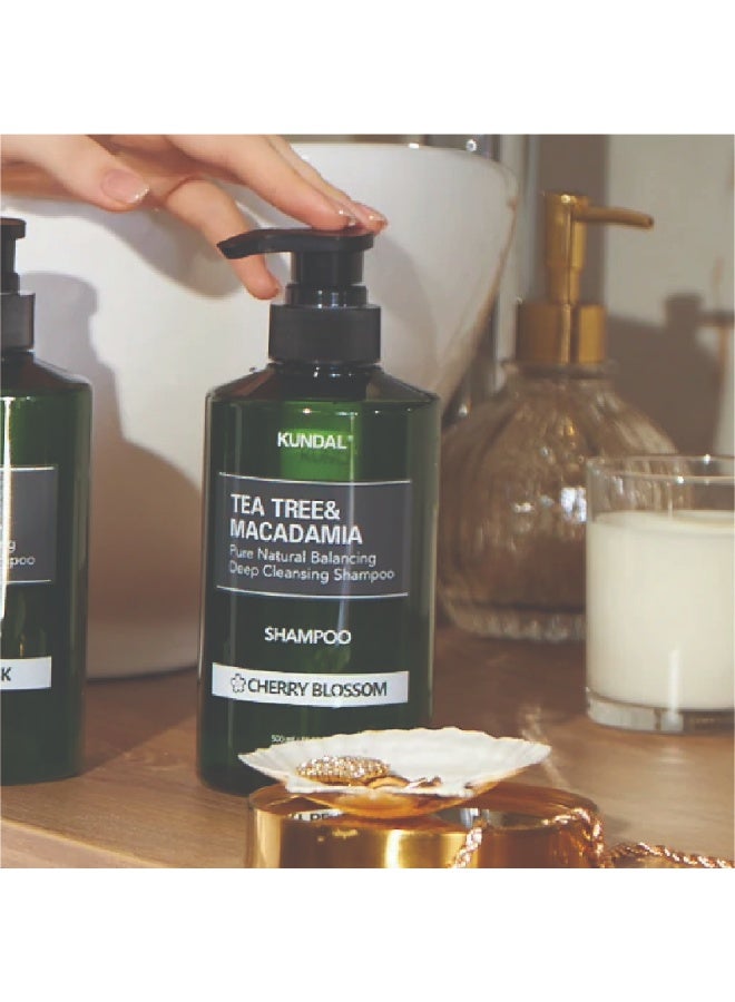 KUNDAL Tea Tree & Macadamia Shampoo - Cherry Blossom 500ml - Image 2