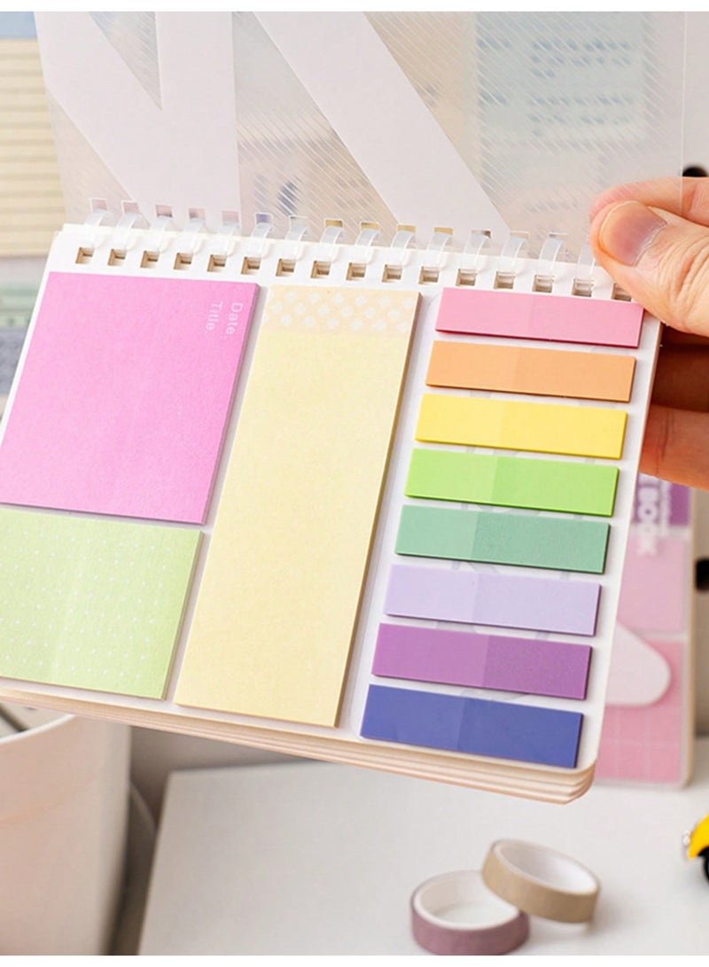 Sticky Notes & Memo Notebook Set, All-in-One Portable Notepad, Morandi Color Series, Self-Adhesive Memo Pads for Students, Study Notes, Office & School Supplies - Image 3