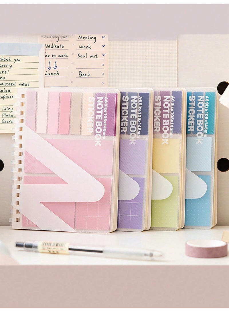 Sticky Notes & Memo Notebook Set, All-in-One Portable Notepad, Morandi Color Series, Self-Adhesive Memo Pads for Students, Study Notes, Office & School Supplies - Image 1