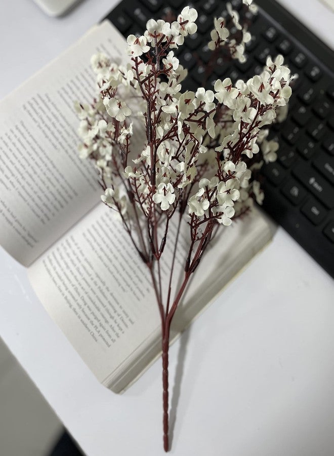 Litleo ( 4 Pcs Gypsophila Flower Fake Sticks Bunch Decorative Items for Gifting, Home, Office, Bedroom, Table, Restaurant Centerpieces, Valentine's Day Decoration (Without Vase Pot) (White) - Image 2