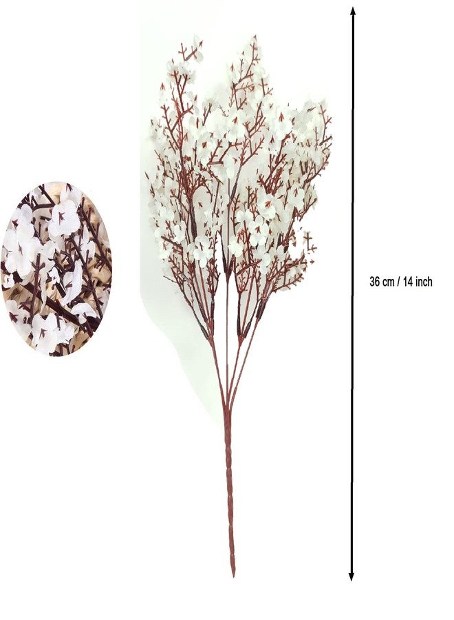Litleo ( 4 Pcs Gypsophila Flower Fake Sticks Bunch Decorative Items for Gifting, Home, Office, Bedroom, Table, Restaurant Centerpieces, Valentine's Day Decoration (Without Vase Pot) (White) - Image 4
