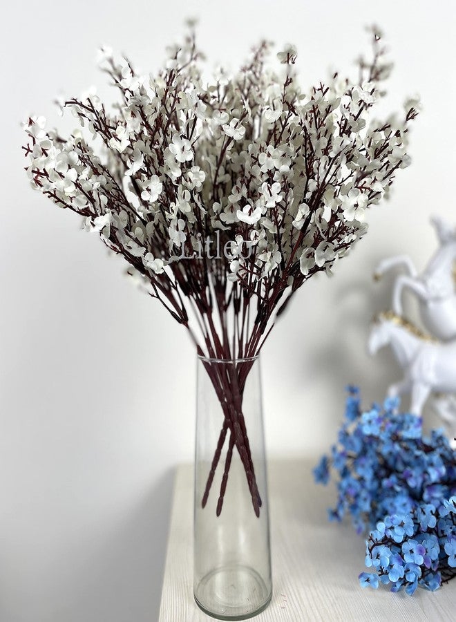 Litleo ( 4 Pcs Gypsophila Flower Fake Sticks Bunch Decorative Items for Gifting, Home, Office, Bedroom, Table, Restaurant Centerpieces, Valentine's Day Decoration (Without Vase Pot) (White) - Image 3